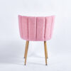 Modern pink dining chair(set of 2 ) with iron tube wood color legs, shorthair cushions and comfortable backrest, suitable for dining room, living room, cafe, simple structure.