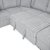 122 Inch Pull Out Couch, Rabbit plush Fabric Sofa Bed with USB Ports & Comfy Upholstered, Oversized U Shape Sectional Sleeper Sofa Bed with Storage Chaise, Grey