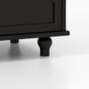 Minimalist Black Buffet Cabinet with Double Glass Doors and Drawer, Modern Wooden Storage Sideboard Cupboard for Living room, Dining Room Hallway Entryway(Black)