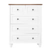 White Dresser with 5 Drawers, Tall Chest of Drawers, 5 Drawer Dresser with Deep Space, Wood Storage Cabinet for Living Room, Hallway, Office, White