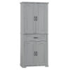Bathroom Storage Cabinet with Doors and Drawer, Multiple Storage Space, Adjustable Shelf, Grey (Old Sku:WF308204AAE)