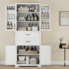 Storage Cabinet with Multi-Functional Storage Space for Kitchen/Bathroom/Dining Room/Living Room , 2 Drawers with Slide Rails, Adjustable Shelf, White