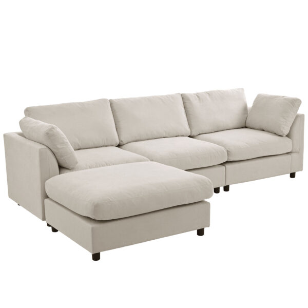 U_STYLE Upholstery Convertible Sectional Sofa, L Shaped Couch with Reversible Chaise