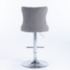 Swivel Velvet Barstools Adjusatble Seat Height from 25-33 Inch, Chrome base Bar Stools with Backs Comfortable Tufted for Home Pub and Kitchen Island,Set of 2,  AS1712GY, Gray