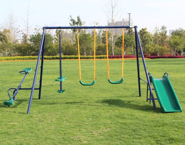 5f737f1d6ecf489a815eb2c8dac96c18_20220928_83206fcd00c33c2c98afb779e90ed460 Metal Swing Set w/ Slide