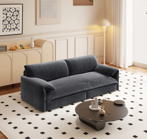 66" Queen Pull Out Sofa Bed, 3-in-1 Convertible Sleeper Sofa with Side Storage,Multi-Functional Velvet Loveseat Bed for Living Room,Bedroom,Apartment,Office.(Old Sku:W1885P154639/W1885P214785)