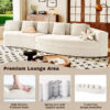 U_Style 115.7" Pure Foam Modular Sofa, 2-Piece Set with 5 Cushions, 4-Seater, Chenille Jacquard Fabric, Curved Design, No Assembly Required, Soft Upholstered Sofa for Living Room & Bedroom