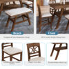 TOPMAX 6-Piece Wood Counter Height Dining Table Set with Storage Shelf, Kitchen Table Set with Bench and 4 Chairs,Rustic Style, Walnut+Beige Cushion (old sku: SH000257AAD)