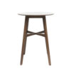 Mid-Century Modern Round Wooden Bar Table – 42" High Bar Table with Tapered Legs for Kitchen, Dining Room or Home Bar, Natural Walnut