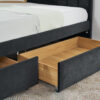 Full Size Upholstered Tufted Bed Frame with Two Drawers, Sofa Bed Frame with Comfortable Backrest and Armrests, Velvet, Black(79.5''x58''x25'')