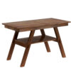 TOPMAX 6-Piece Wood Counter Height Dining Table Set with Storage Shelf, Kitchen Table Set with Bench and 4 Chairs,Rustic Style, Walnut+Beige Cushion (old sku: SH000257AAD)