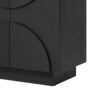 TREXM 4-Door Large Storage Sideboard, Wood Sideboard Cabinet with Semi-Circular Handles and Adjustable Shelves for Dining Room, Kitchen, and Living Room (Black)