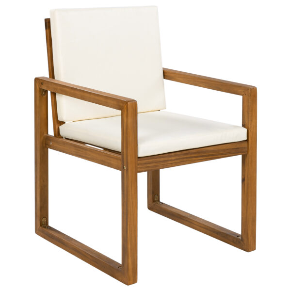 5-Piece Outdoor Patio Dining Set Acacia Wood Outdoor Dining Set Patio Furniture Set with Four  Armchairs and a Table for Garden, Balcony, Backyard, Beige