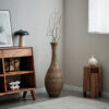 39-inch Tall Artificial Rattan Floor Vase in Elegant Beige - Statement Piece for Living Room Decor, Entryway, or Hallway - Versatile Home Accent for Dried or Silk Floral Arrangements