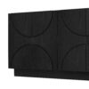 TREXM 4-Door Large Storage Sideboard, Wood Sideboard Cabinet with Semi-Circular Handles and Adjustable Shelves for Dining Room, Kitchen, and Living Room (Black)