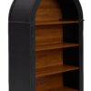 Bookcase, 4-Shelf Tall Bookshelf, 45.66" Wood Open Display Floor Arched Bookcase, Large Storage Organizer for Library, Bedroom, and Living Room (Black)