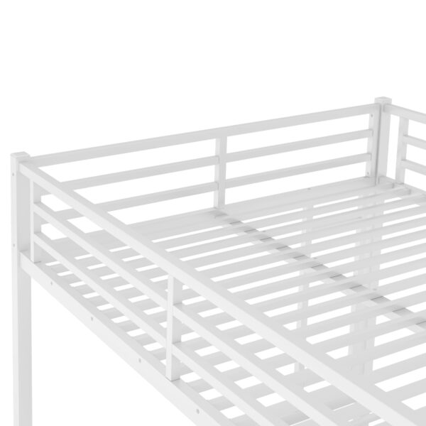 Metal Queen over Queen Bunk Bed for Teens and Adults,Space-Saving/Noise Reduced/No Box Spring Needed,White