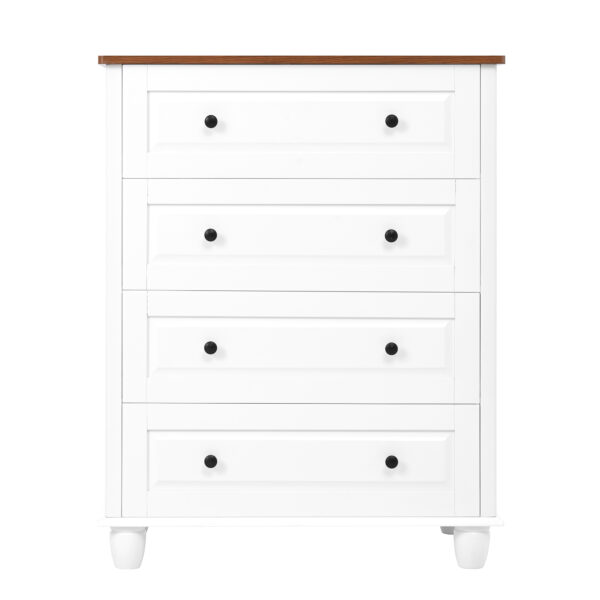 ZM Modern Chest of Drawers, 4 Drawer Dresser, Tall Wood Storage Cabinet for Living Room, Entryway, Hallway