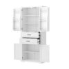 Storage Cabinet with Multi-Functional Storage Space for Kitchen/Bathroom/Dining Room/Living Room , 2 Drawers with Slide Rails, Adjustable Shelf, White