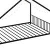 Full size children's bed frame with LED light strips, roof-shaped iron frame bed, Black,78.5" L x 55.9" W x 58.4" H.