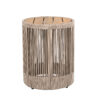 Rustic Industrial Table Set of 2,Coffee Table & Side Table with Woven Rope Design, Modern Functionality Stylish Table Set for Living Room and Home Decor-Rope Beige
