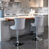 Swivel Velvet Barstools Adjusatble Seat Height from 25-33 Inch, Chrome base Bar Stools with Backs Comfortable Tufted for Home Pub and Kitchen Island,Set of 2,  AS1712GY, Gray