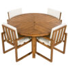 5-Piece Outdoor Patio Dining Set Acacia Wood Outdoor Dining Set Patio Furniture Set with Four  Armchairs and a Table for Garden, Balcony, Backyard, Beige