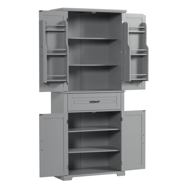 Bathroom Storage Cabinet with Doors and Drawer, Multiple Storage Space, Adjustable Shelf, Grey (Old Sku:WF308204AAE)