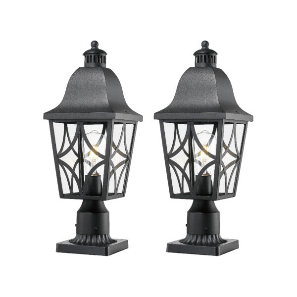 Outdoor Post Lights Lamp Post Light Fixture, Waterproof Aluminum Housing with Glass, Fence Post Deck Lighting for Garden, Patio, Pathway (2 pack)