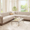 Mirod Comfy Large Sectional Sofa with Wooden Legs, Retro Style for Living Room