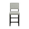 TREXM 5-Piece Counter Height Dining Set, Classic Elegant Table and 4 Chairs in Espresso and Beige