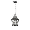 Outdoor Pendant Light Fixture, Black Farmhouse Outdoor Pendant Lights for Porch with Clear Glass, Modern Rectangular Exterior Hanging Lantern Light Fixtures (1 pack)