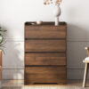 4 Drawer Dresser, Chest of Drawers Without Handle,Dresser for Bedroom 100% Waterproof, Modern Wooden Cabinet with Sturdy Frame for Living Room, Entryway, Bedroom, Hallway, Office