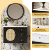 30" Bathroom Vanity with Ceramic Sink, Mid-Century Bathroom Vanity Cabinet with 2 Drawers, Bathroom Vanities Cabinet with Large Storage Space