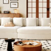 U_Style 115.7" Pure Foam Modular Sofa, 2-Piece Set with 5 Cushions, 4-Seater, Chenille Jacquard Fabric, Curved Design, No Assembly Required, Soft Upholstered Sofa for Living Room & Bedroom