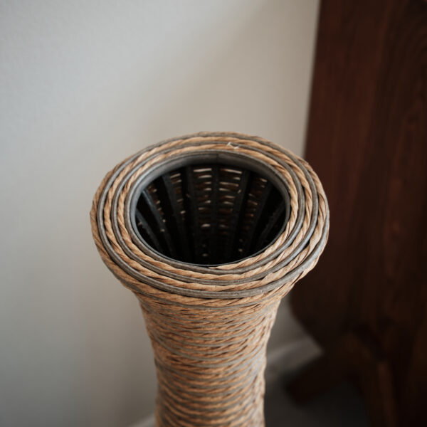 6e4c24d06ae94e96b7563e6f73bde70b_001349d1595a572789d699775202776b 39-inch Tall Artificial Rattan Floor Vase in Elegant Beige - Statement Piece for Living Room Decor, Entryway, or Hallway - Versatile Home Accent for Dried or Silk Floral Arrangements