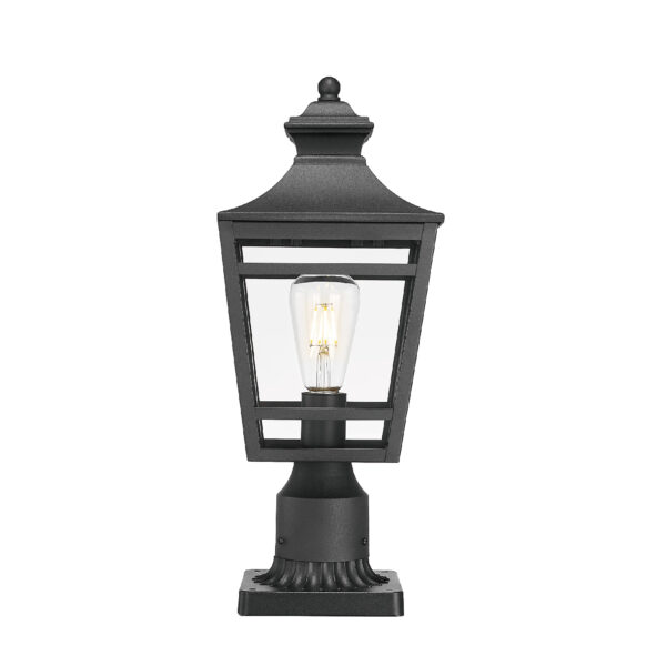 Large Outdoor Post Lights Lamp Post Light Fixture, 18.1inch Waterproof Aluminum Post Lamp with Clear Glass, Fence Post Deck Lighting for Garden, Patio, Pathway (2 pack)
