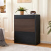 32.5''-58.8'' Extendable & Rotating Cabinet with 1 Drawer, 90-Degree Corner Cabinet, Multifuctional Storage Combination Cabinet for Living Room, Hallway, Entryway, Black & Walnut