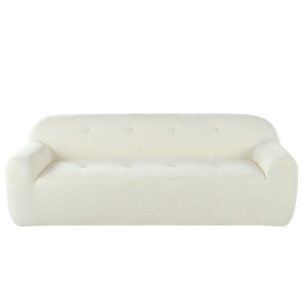 U_Style 85.8" Wide Chenille Fabric 3-Seater Sofa with Tufted Style, Full Sponge Compression Design, with Powder-Free Foam, Pocket Spring for Extra Comfort, 23.6" Seat Depth, No Assembly Required,for L