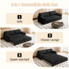 66" Queen Pull Out Sofa Bed, 3-in-1 Convertible Sleeper Sofa with Side Storage,Multi-Functional Velvet Loveseat Bed for Living Room,Bedroom,Apartment,Office.(Old Sku:W1885P154638/W1885P214784)