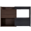 32.5''-58.8'' Extendable & Rotating Cabinet with 1 Drawer, 90-Degree Corner Cabinet, Multifuctional Storage Combination Cabinet for Living Room, Hallway, Entryway, Black & Walnut