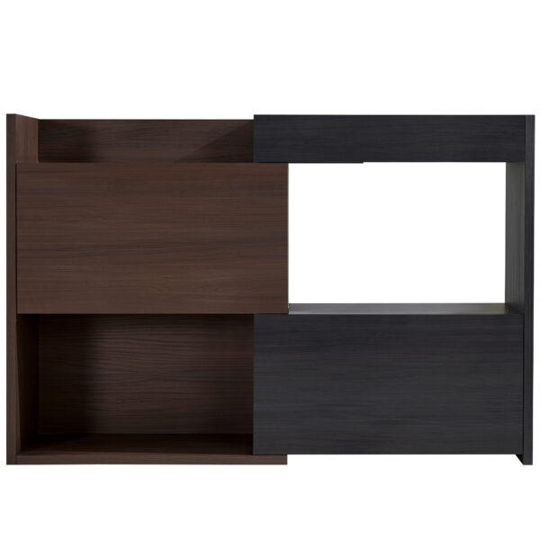 32.5''-58.8'' Extendable & Rotating Cabinet with 1 Drawer, 90-Degree Corner Cabinet, Multifuctional Storage Combination Cabinet for Living Room, Hallway, Entryway, Black & Walnut