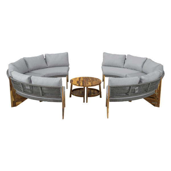 U_STYLE 6 - Person Outdoor Seating Group with Cushions and A Coffee Table(old sku:WY000379AAE)
