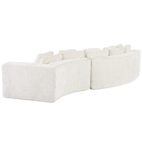 U_Style 115.7" Pure Foam Modular Sofa, 2-Piece Set with 5 Cushions, 4-Seater, Chenille Jacquard Fabric, Curved Design, No Assembly Required, Soft Upholstered Sofa for Living Room & Bedroom