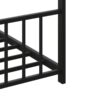 Full size children's bed frame with LED light strips, roof-shaped iron frame bed, Black,78.5" L x 55.9" W x 58.4" H.