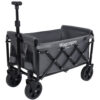 Expandable Dual-Layer Utility Wagon with 100% Extra Space - Grocery Cart for Camping, Shopping, Sports, Gardening, Fishing, Gray