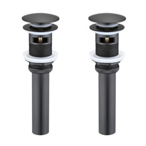 2 Pcs Bathroom Sink Drain with Overflow, Vessel Sink Lavatory Vanity Pop Up Drain Stopper, 304 Stainless Steel