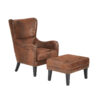 Mirod Hi-back Vintage Distressed Lounge Chair with Ottoman,Classic Tufted Design & Nailhead Trim for Living Room, Study, Bedroom
