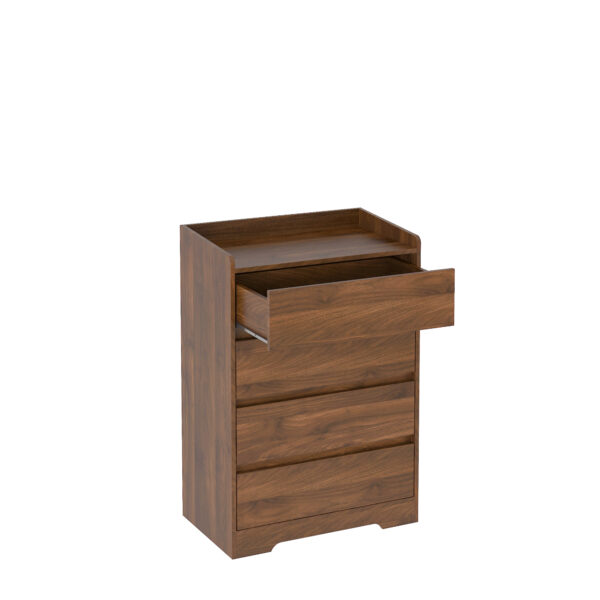4 Drawer Dresser, Chest of Drawers Without Handle,Dresser for Bedroom 100% Waterproof, Modern Wooden Cabinet with Sturdy Frame for Living Room, Entryway, Bedroom, Hallway, Office