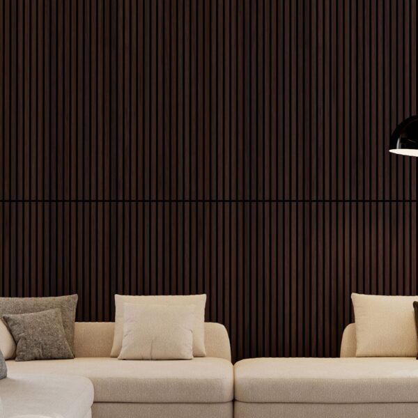 7760bdfc583845f4a7d779e5b207ca78_9e34f368502cb32e23b4a764f4a9d4b6 Wood Panels for Wall Slat Wall Panels, 2PC Wood Slat Acoustic Panels for Wall and Ceiling - 3D Fluted Sound Absorbing Panel with Three Sides Fully Wrapped on Wood Finish -45.27''X23.62''(Dark walnut)